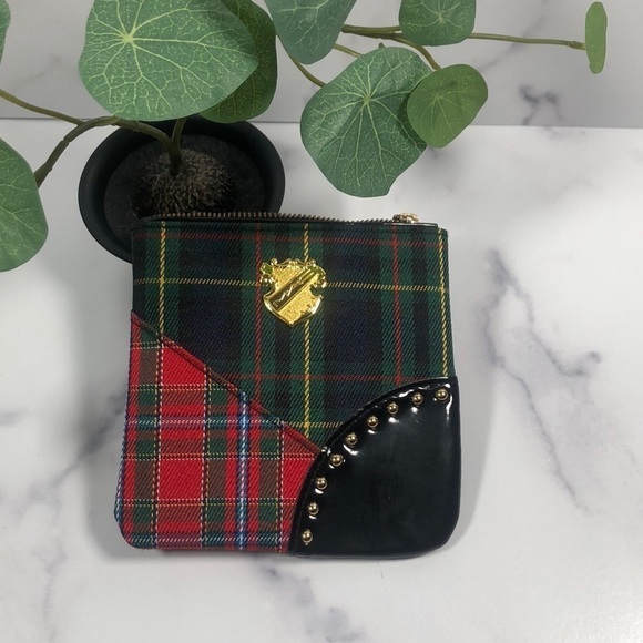 MAC Tartan Plaid Cosmetics Bag Coin Purse Wallet - Picture 1 of 7